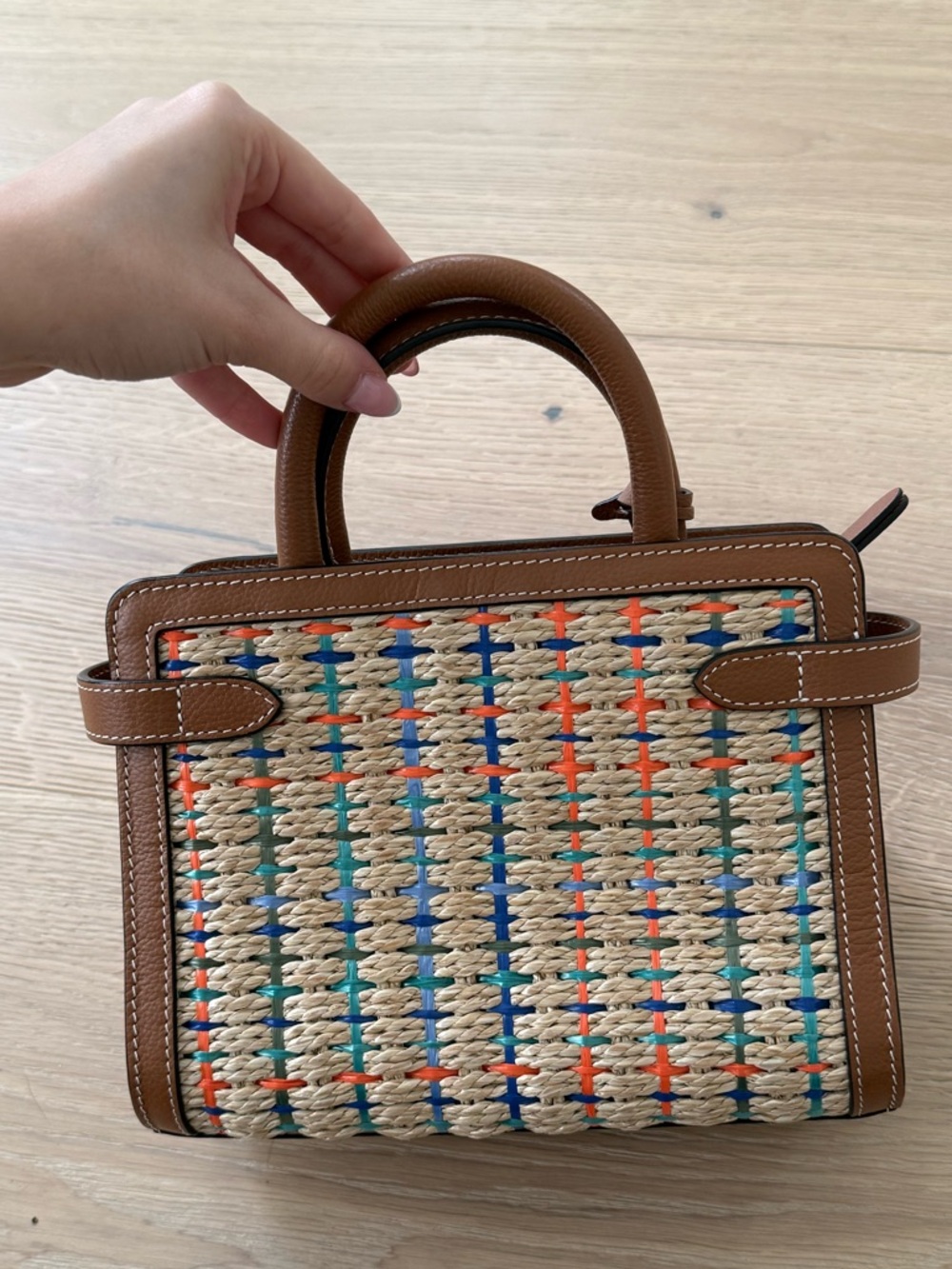 Le Tanneur Emilie small raffia handbag - Picture 4 of 6